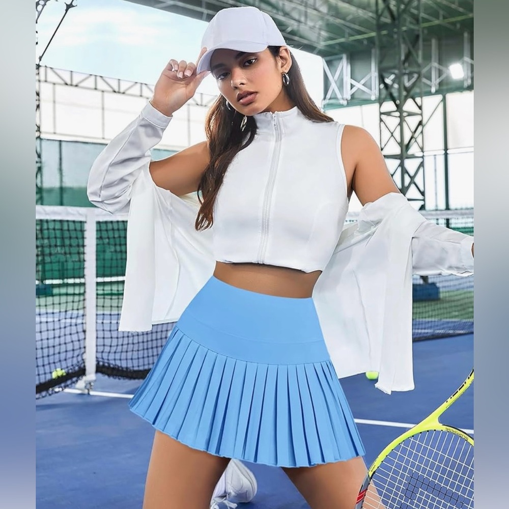 Women’s Blue Pleated Athletic Mini Skort  NWT